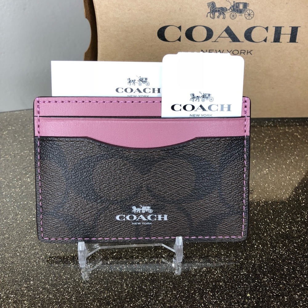 🎁 Coach Signature card case Cardholder Wallet - Picture 2 of 3